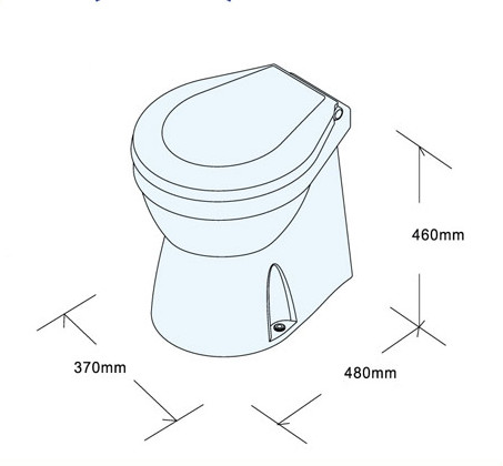 Унитаз судовой 460х480, в комплекте с электр.помпой 12В (нов) 29931 от прозводителя TMC