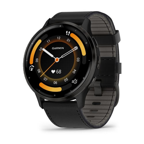 GARMIN VENU 3 Slate stainless steel bezel with black case and black leather band 010-02784-52 010-02784-52 от прозводителя Garmin