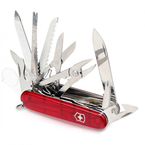 Нож Victorinox SwissChamp, 91 мм, 33 функции, полупрозрачный красный 1.6795.T от прозводителя Victorinox