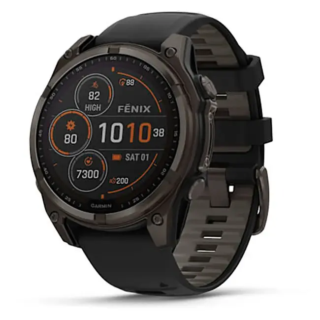 GARMIN FENIX 8 - 47 MM, SOLAR. SAPPHIRE CARBON GRAY DLC TITANIUM WITH BLACK/PEBBLE GRAY SILICONE 010-02906-11 010-02906-70 от прозводителя Garmin