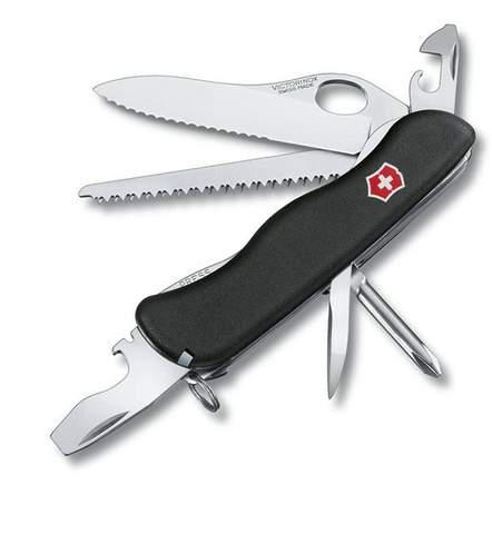 Нож Victorinox Trailmaster One Hand, 111 мм, 12 функций, с фиксатором лезвия, черный 0.8463.MW3 от прозводителя Victorinox