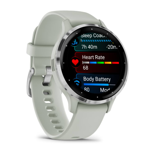 Garmin Venu 3S серо-зеленый с серебристым безелем 010-02785-01 от прозводителя Garmin