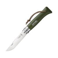 Нож Opinel №8 Trekking, нержавеющая сталь, кожаный темляк, хаки, 001703 001703 от прозводителя Opinel