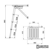 Платформа кормовая с трапом 4 ступени черные 040204BT от прозводителя Техномарин