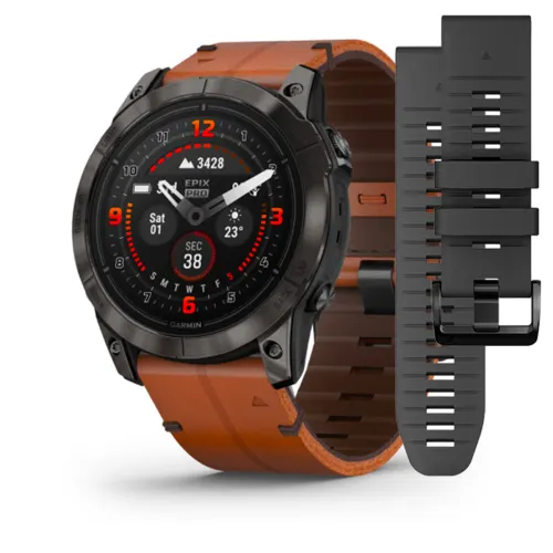 GARMIN EPIX Pro G2 51mm Carbon Grey DLC Titanium with Chestnut Leather Band 010-02804-30 010-02804-30 от прозводителя Garmin