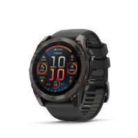 Garmin Fenix ​​8 — AMOLED, 51 мм — сапфировый карбоновый серый DLC, титановый, с силиконовым ремешком черно/серого цвета 010-02905-21 от прозводителя Garmin
