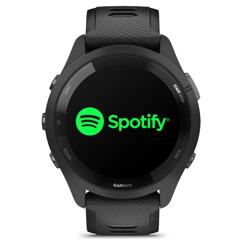 Garmin Forerunner 265 - 46 мм | Black Bezel and Case with Black/Powder Gray Silicone Band