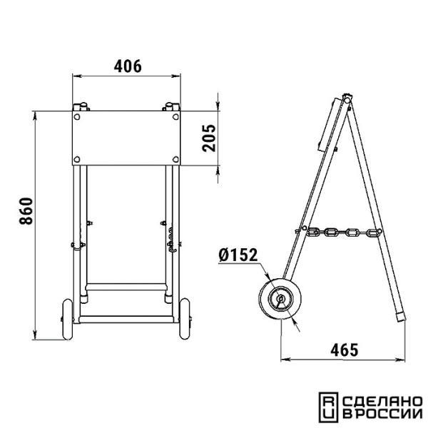 Тележка для ПЛМ складная "КОМПАКТ" 060123T от прозводителя Техномарин