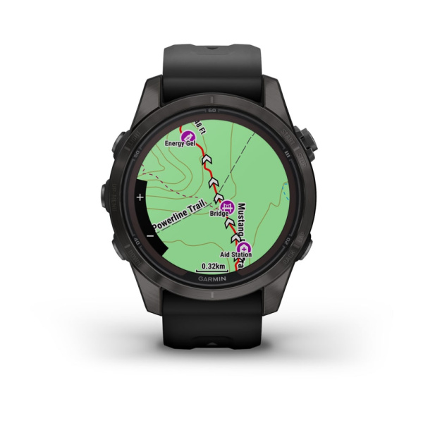 Garmin Fenix 7s Pro Sapphire Solar титановый угольно-серый DLC с силиконовым ремешком 010-02776-11 от прозводителя Garmin