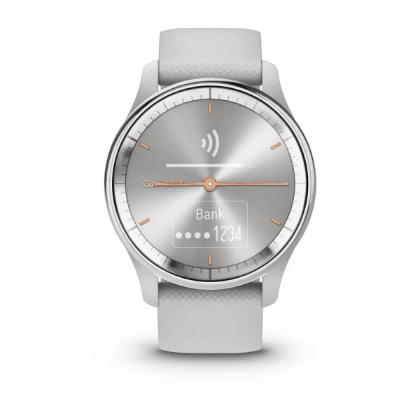 Garmin vivomove Trend с серебристым безелем, серым корпусом и силиконовым ремешком 010-02665-03 от прозводителя Garmin