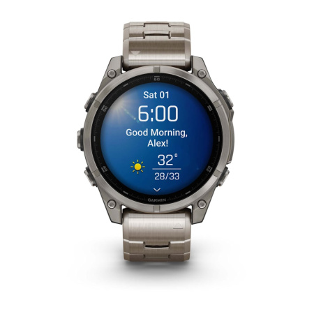 Garmin Fenix 8 - 47 мм AMOLED | SAPPHIRE | Titanium with Vented titanium bracelet