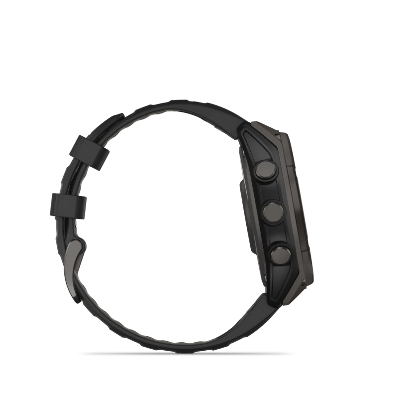 Garmin Fenix 8 - 47 мм SOLAR | SAPPHIRE | Carbon grey DLC titanium with Black/pebble grey silicone band