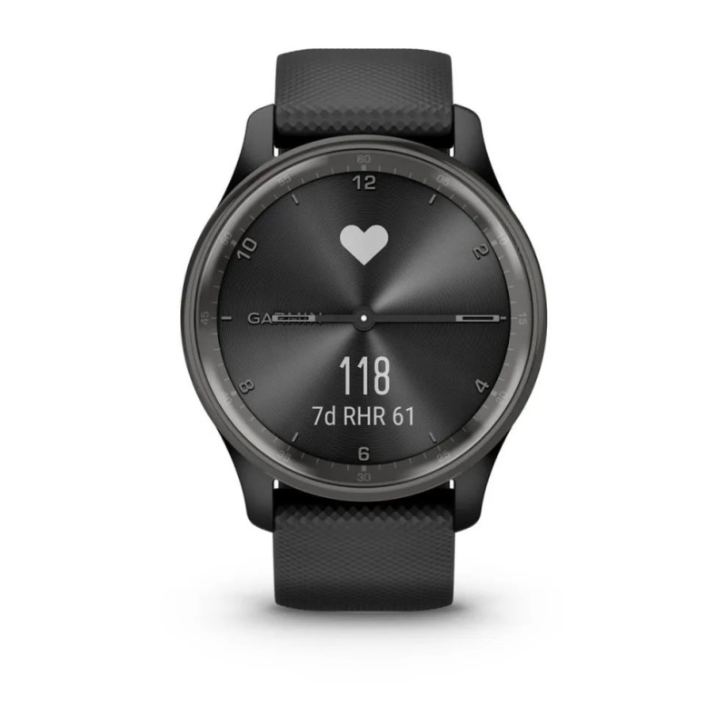 Garmin Vivomove Trend - 40 мм | Slate stainless steel bezel with black case and silicone band