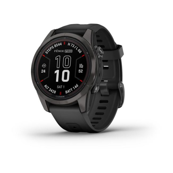 Garmin Fenix 7s Pro Sapphire Solar титановый угольно-серый DLC с силиконовым ремешком 010-02776-11 от прозводителя Garmin