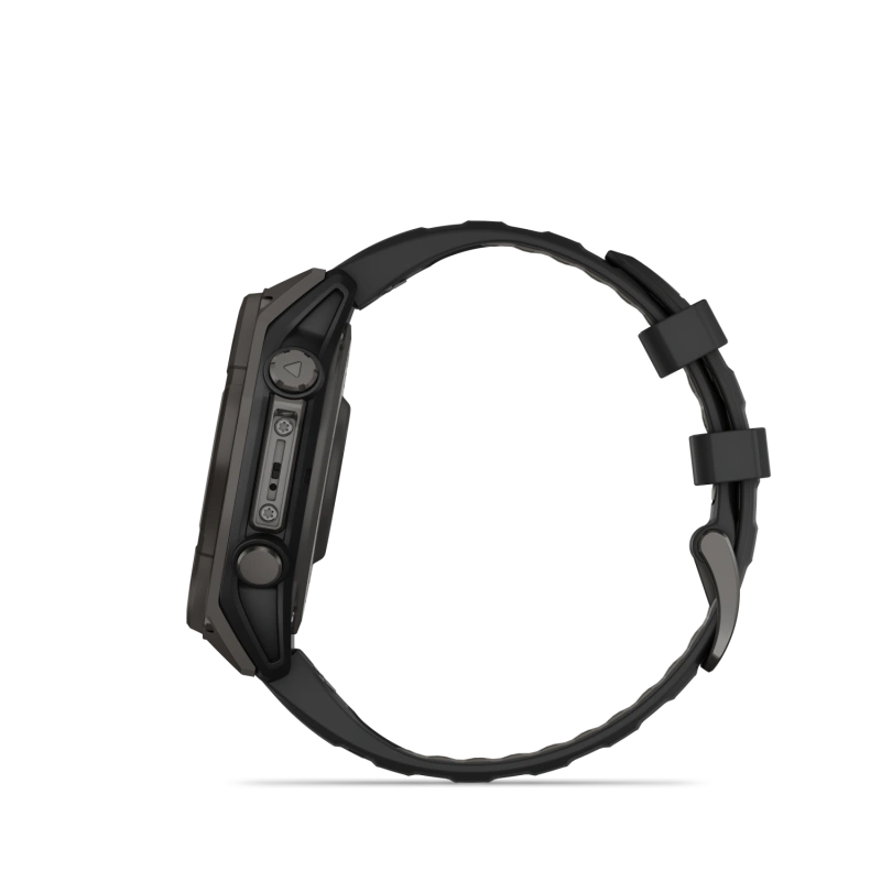 Garmin Fenix 8 - 47 мм SOLAR | SAPPHIRE | Carbon grey DLC titanium with Black/pebble grey silicone band