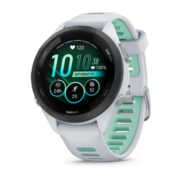 GARMIN FORERUNNER 265S, Black Bezel with Whitestone Case and Whitestone/Neo Tropic Silicone Band 010-02810-54 от прозводителя Garmin