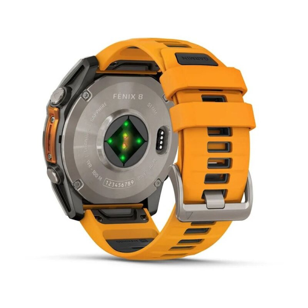 GARMIN FENIX 8 - 51 MM, AMOLED, SAPPHIRE TITANIUM WITH SPARK ORANGE/GRAPHITE SILICONE BAND 010-02905-53 010-02905-53 от прозводителя Garmin