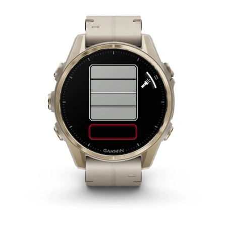 Garmin Fenix 8 - 43 мм AMOLED | Sapphire | Soft Gold with Limestone Leather Band
