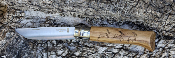 Нож Opinel №8 Animalia, нержавеющая сталь, рукоять дуб, гравировка олени, 001620 001620 от прозводителя Opinel