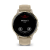 Garmin Venu 3s - 41 мм | Soft gold stainless steel bezel with French grey case and leather band