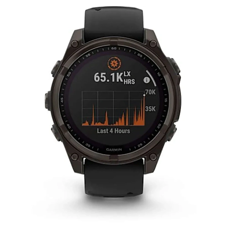 Garmin Fenix 8 - 47 мм SOLAR | SAPPHIRE | Carbon grey DLC titanium with Black/pebble grey silicone band