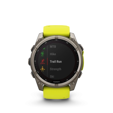 Garmin Fenix 8 - 51 мм SOLAR | SAPPHIRE | Titanium with Amp yellow/graphite silicone band