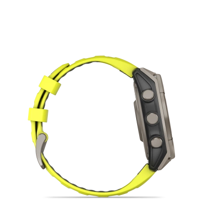 Garmin Fenix 8 - 47 мм SOLAR | SAPPHIRE | Titanium with Amp yellow/graphite silicone band