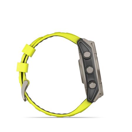 Garmin Fenix 8 - 51 мм SOLAR | SAPPHIRE | Titanium with Amp yellow/graphite silicone band