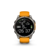 Garmin Fenix 8 - 47 мм AMOLED | SAPPHIRE | Titanium with Spark orange/graphite silicone band