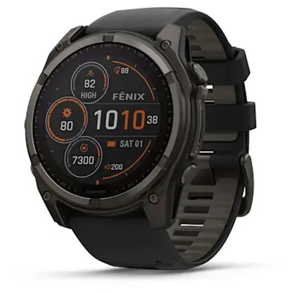 GARMIN FENIX 8 - 51 MM. SOLAR. SAPPHIRE CARBON GRAY DLC TITANIUM WITH BLACK/PEBBLE GRAY SILICONE 010-02907-70 010-02907-70 от прозводителя Garmin