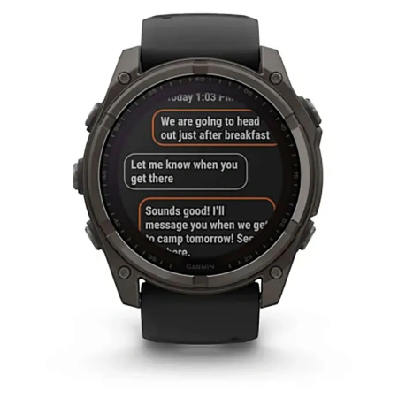 Garmin Fenix 8 - 51 мм SOLAR | SAPPHIRE | Carbon grey DLC titanium with Black/pebble grey silicone band