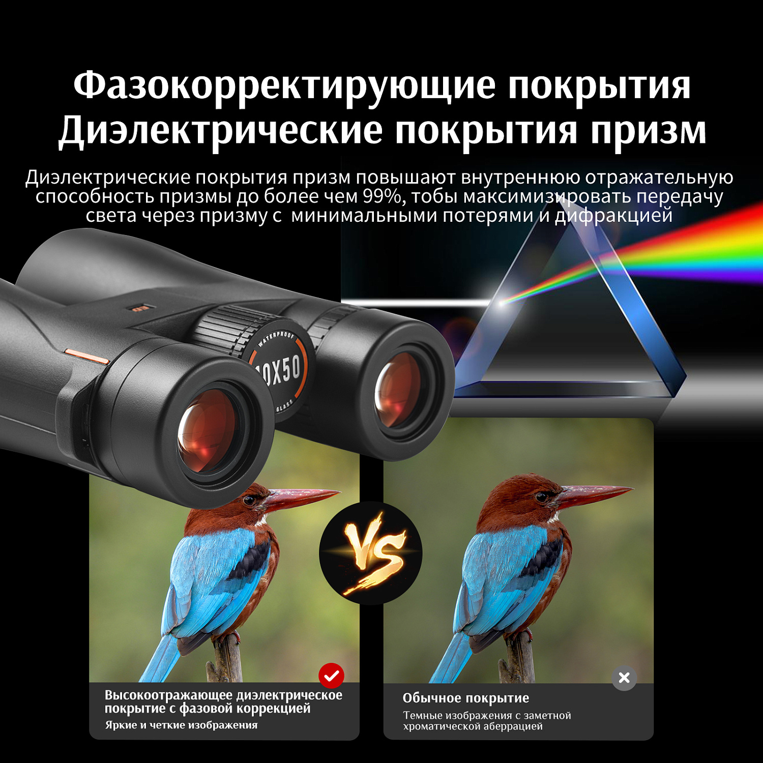 Бинокль Eyeskey Wave ED-10x50