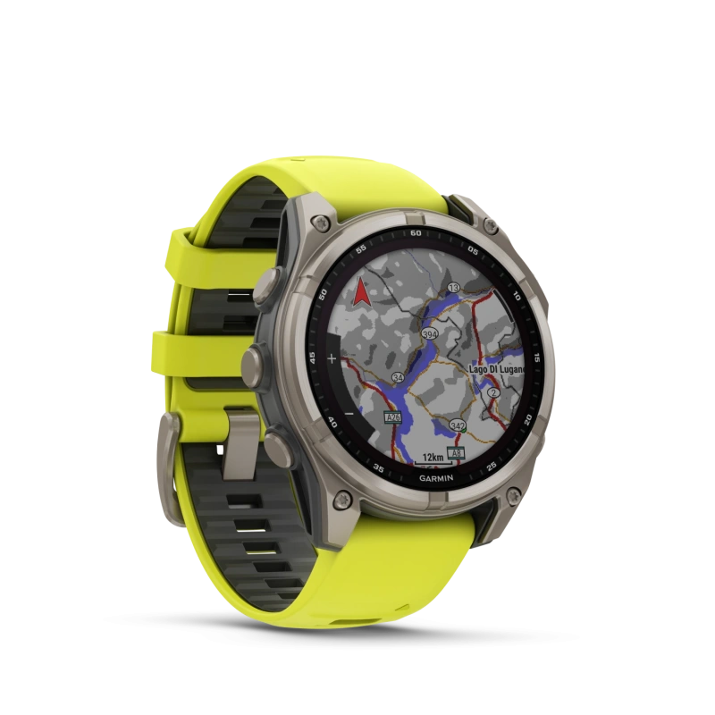 Garmin Fenix 8 - 47 мм SOLAR | SAPPHIRE | Titanium with Amp yellow/graphite silicone band