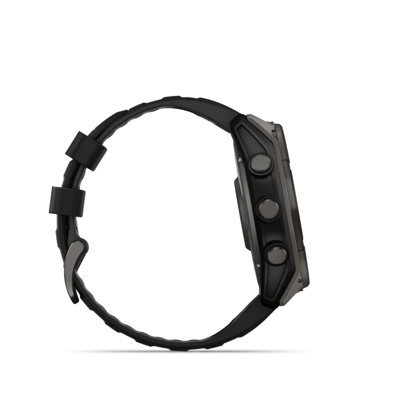 Garmin Fenix 8 - 51 мм SOLAR | SAPPHIRE | Carbon grey DLC titanium with Black/pebble grey silicone band