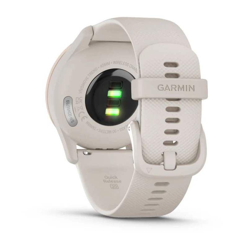 Garmin Vivomove Trend - 40 мм | Peach Gold Stainless Steel Bezel with Ivory Case and Silicone Band