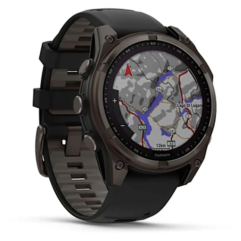 Garmin Fenix 8 - 47 мм SOLAR | SAPPHIRE | Carbon grey DLC titanium with Black/pebble grey silicone band