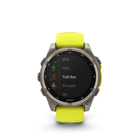 Garmin Fenix 8 - 47 мм SOLAR | SAPPHIRE | Titanium with Amp yellow/graphite silicone band