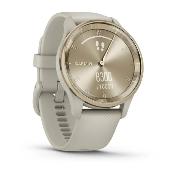 Garmin vivomove Trend с безелем цвета кремового золота из нержавеющей стали с серым корпусом и силиконовым ремешком 010-02665-02 от прозводителя Garmin