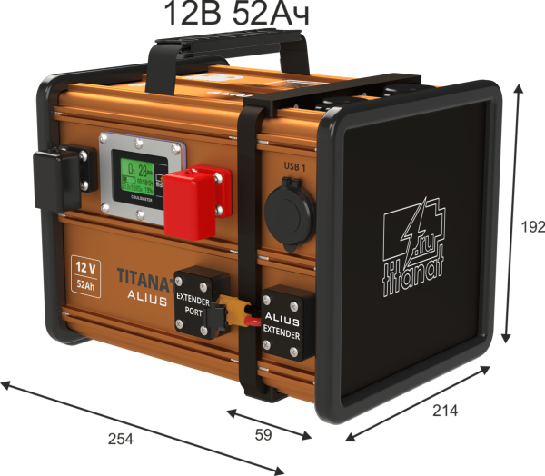 LiFePO4 12V 52Ah Аккумулятор ALIUS GOLD Titanat  от прозводителя Titanat