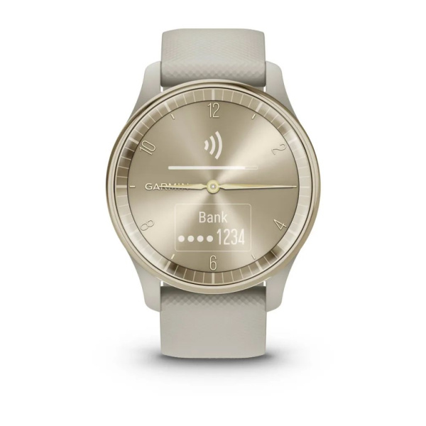 Garmin vivomove Trend с безелем цвета кремового золота из нержавеющей стали с серым корпусом и силиконовым ремешком 010-02665-02 от прозводителя Garmin