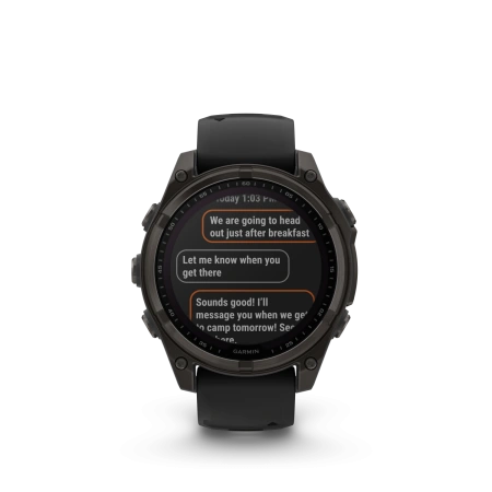 Garmin Fenix 8 - 47 мм SOLAR | SAPPHIRE | Carbon grey DLC titanium with Black/pebble grey silicone band